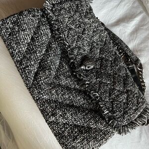 Kurt Geiger Black and White Tweed Bag